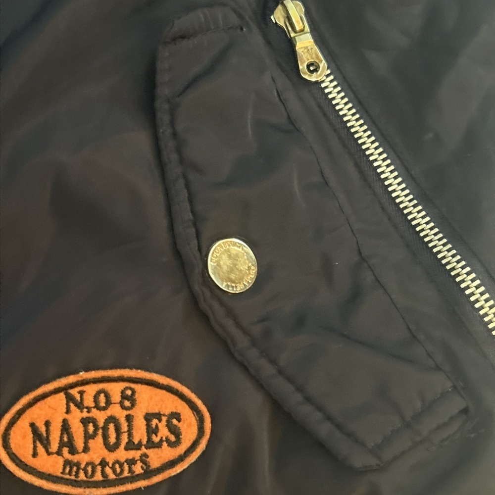 Coca Bella Moto Racing‎ Bomber Jacket – Navy Satin Patch Streetwear Y2K Style - Picture 4 of 12